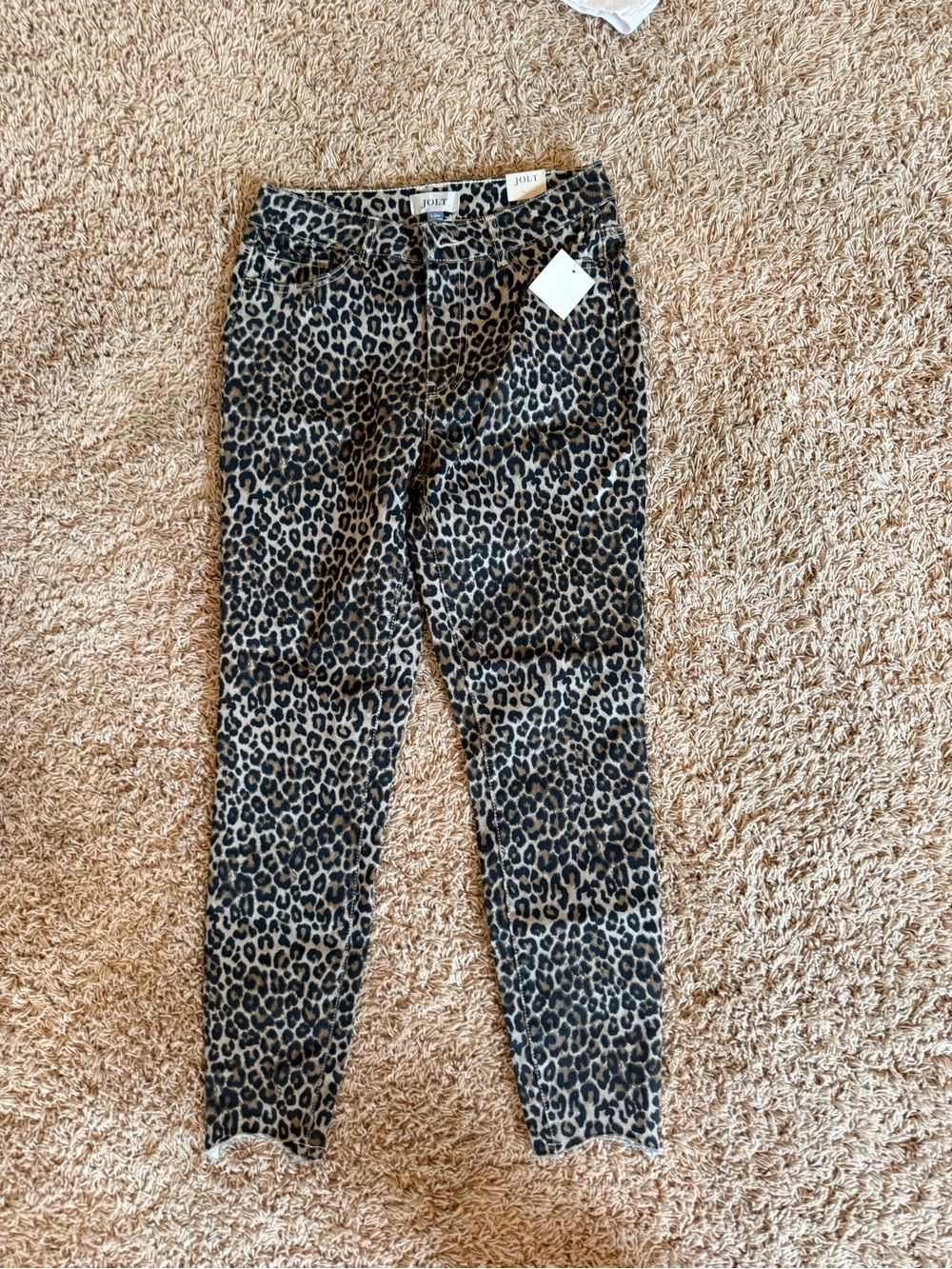 Jolt Leopard Print Skinny Jeans - Tan/Black